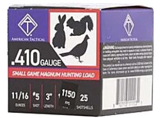 ATI Hunting Shotgun Ammo 410 ga. 5 Shot 11/16 Oz. 25 rds