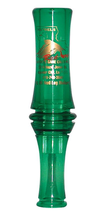 Haydel’s Game Calls RL99 “Redleg” Mallard  Open Call Double Reed Mallard Sounds Attracts Ducks Green Plastic