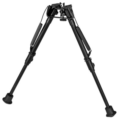 Harris Bipods L1A2 Non-Swivel L Swivel Stud, 9-13″, Black Steel/Aluminum, Rubber Feet
