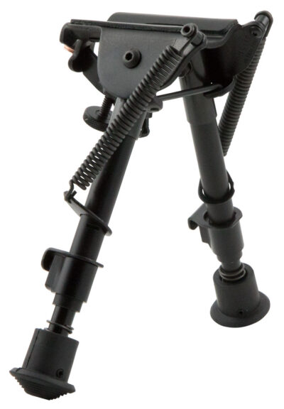 Harris Bipods BRM1A2 Non-Swivel BR Swivel Stud, 6-9″, Black Steel/Aluminum, Notched Legs, Rubber Feet