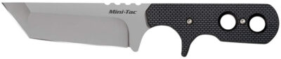 Cold Steel 49HTF Tac Mini 3.75″ Fixed Plain Tanto Japanese AUS-8A SS Blade/ Black Griv-Ex Handle