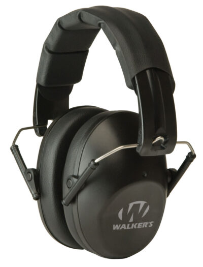 Walker’s GWPFPM1 Pro Low Profile Folding Passive Muff 22 dB Over the Head Black Polymer