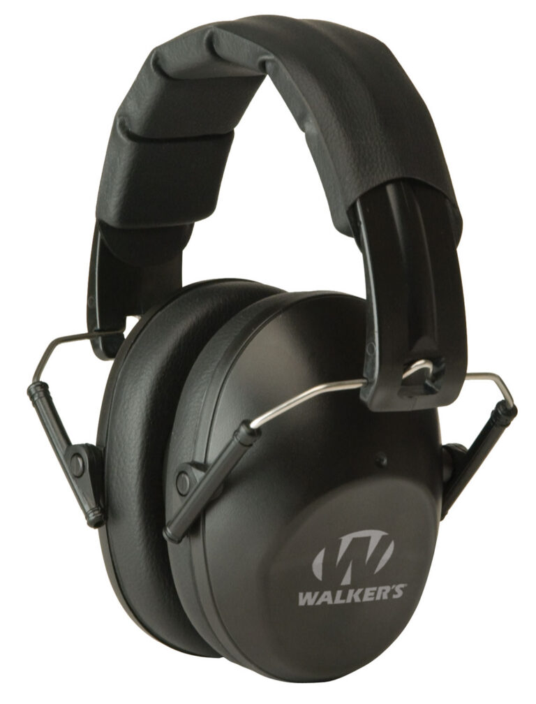 Walker's GWPFPM1 Pro Low Profile Folding Passive Muff 22 dB Over the Head Black Polymer
