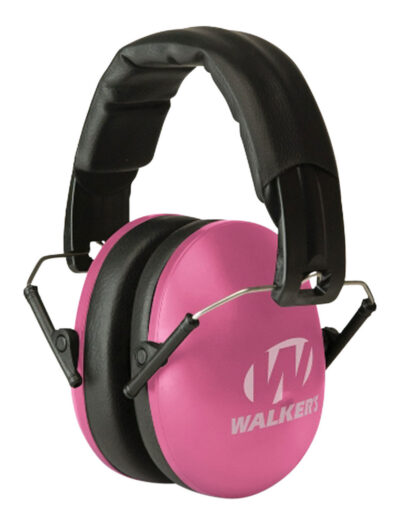 Walker’s GWPYWFM2PNK Folding Muff  27 dB Over the Head Pink/Black Polymer Fits Youth/Women
