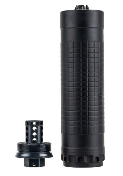 IWI SILENCER 7.62MM DIRECT THREAD 5/8-24 HUB-T MOUNT BLACK LENGTH 6IN WIDTH 1.74IN AND WEIGHT 15OZ IWS762