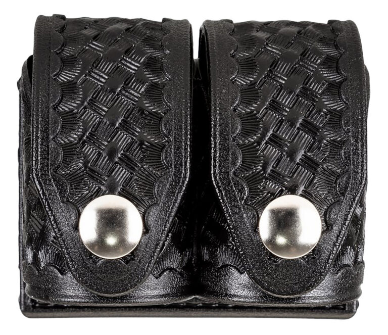 HKS 203BMBN SpeedLoader Case  Double Medium Black Hytrel Belt Loop Belts 2.25" Wide