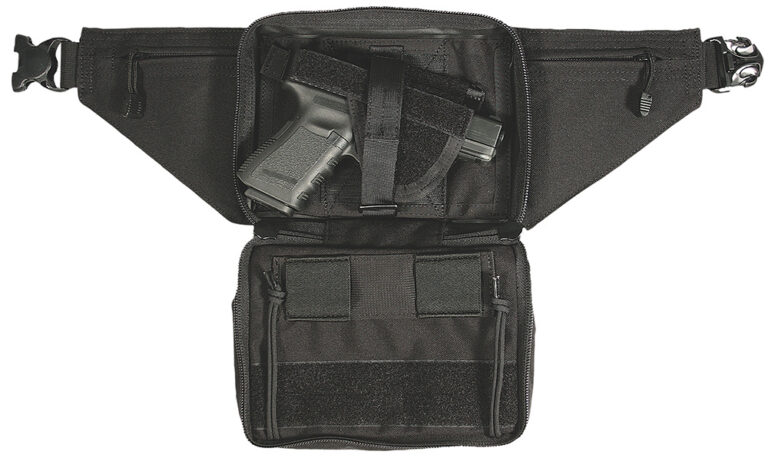 Blackhawk 60WF05BK Fanny Pack with Thumb Break Black Cordura 1000D Nylon OWB Uni