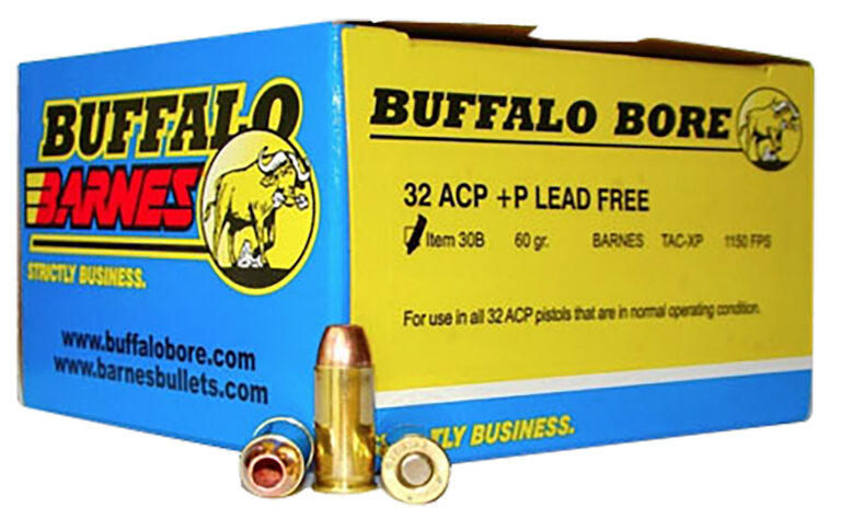 Buffalo Bore Ammunition 30B/20 Buffalo-Barnes Lead-Free 32 ACP +P 60 gr Barnes T
