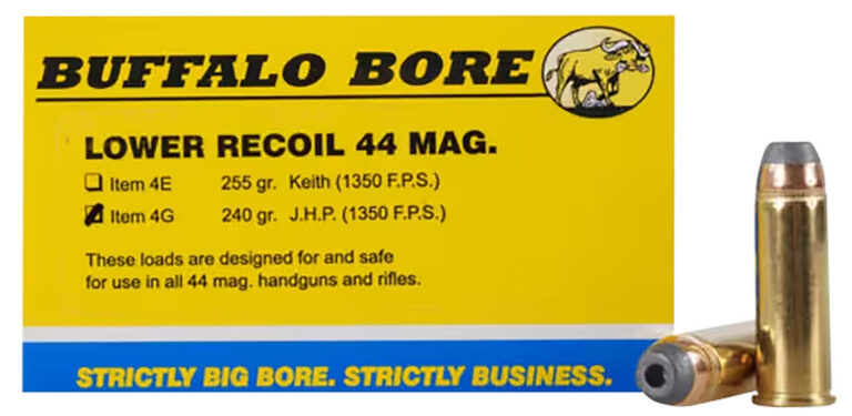 Buffalo Bore Ammunition 4G/20 Lower Recoil 44 Rem Mag 240 gr Jacketed Hollow Po