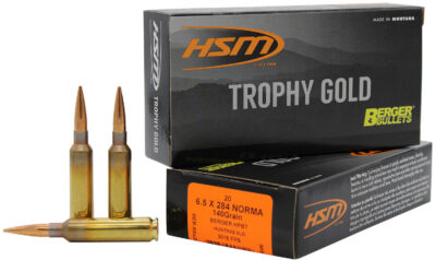 HSM 65X284140VLD Trophy Gold Extended Range 6.5×284 Norma 140 gr Berger Hunting VLD Match 20 Per Box/ 20 Case