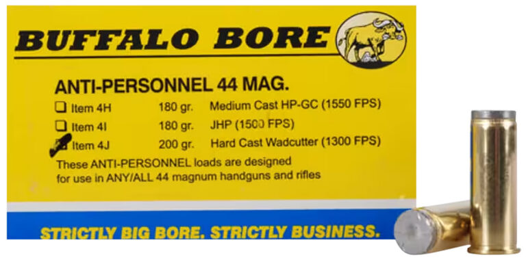 Buffalo Bore Ammunition 4J20 Anti-Personnel Strictly Business 44Rem Mag 200gr Hard Cast Wadcutter 20 Per Box/12 Case