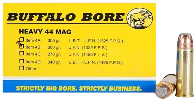 Buffalo Bore Ammunition 4B/20 Heavy 44 Rem Mag 300 gr Semi Jacketed Flat Point
