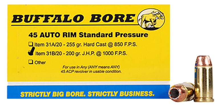 Buffalo Bore Ammunition 31B/20 Standard Pressure 45 Auto Rim 200 gr Jacketed Ho