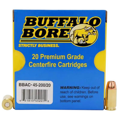 Buffalo Bore Ammunition 45-200/20 Pistol  45 ACP +P 200 gr Jacketed Hollow Point