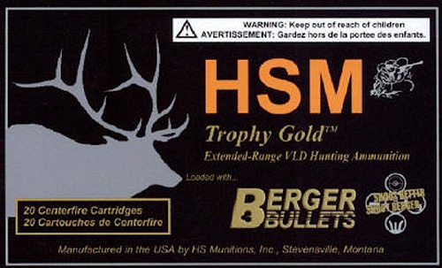 HSM BER338WM300VLD Trophy Gold  338 Win Mag 300 gr Hybrid Open Tip Match Tactica