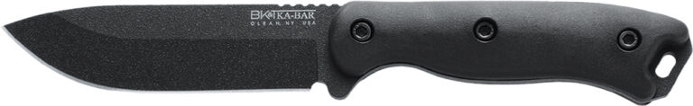 Ka-Bar BK16 Becker 4.38" Fixed Drop Point Plain Black 1095 Cro-Van Blade, Black Ultramid Handle, Includes Sheath