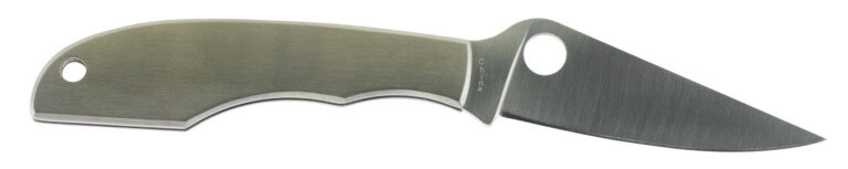 Spyderco C138P GrassHopper  2.30" Folding Clip Point Plain 12C27 Sandvik Blade Engraved Spyderco Bug Stainless Steel Handle
