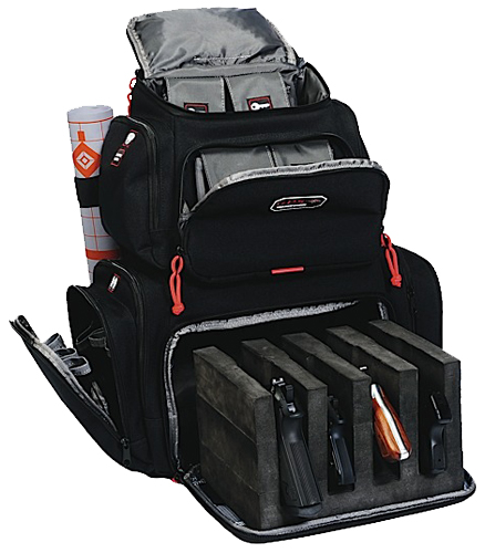 GPS Bags 1711BP Handgunner Black 1000D Nylon Holds 4 Handguns