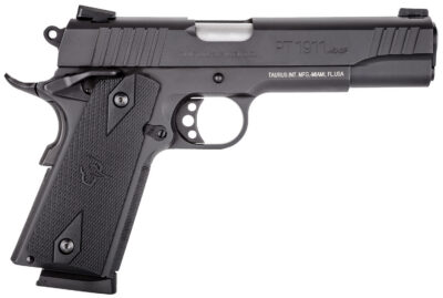 Taurus 1-191101FS 1911  Full Size 45 ACP 8+1 5″ Matte Stainless Steel Barrel, Matte Black Serrated Steel Slide & Frame, Black Checkered Polymer Grip, Right Hand