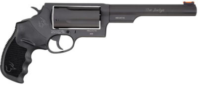 Taurus 2441061MAG Judge Magnum Compact Frame 45 Colt (LC)/410 Mag 5rd 6.50″ Matte Black Oxide Steel Barrel, Cylinder & Frame, Black Finger Groove Grip, Exposed Hammer
