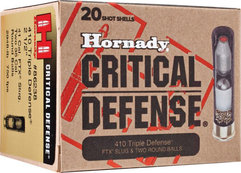 CRITICAL DEFENSE TRIPLE DEFENSE 2-1/2'' SHOTGUN AMMO CRITICAL DEFENSE TRIPLE DEFENSE 410 BORE 2-1/2'' 20/BOX