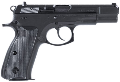 CZ-USA 91130 75BD  9mm Luger 16+1 4.60″ Black Steel Barrel, Black Steel Serrated Slide, Black Polycoat Steel Frame w/Beavertail, Black Plastic Grip, Ambidextrous