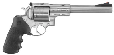 Ruger 5507 Super Redhawk  Large Frame 480 Ruger 6rd 7.50″ Satin Stainless w/Integral Mount Barrel, Satin Stainless Steel Cylinder & Frame, Hogue Tamer Monogrip, Transfer Bar Safety, Exposed Hammer