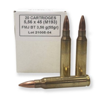 Global Ordnance 5.56x45mm M193 55gr FMJ Brass 20rd Box