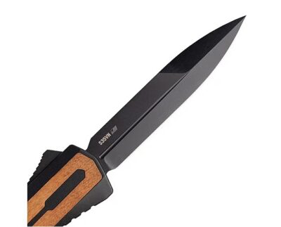 ZASTAVA A7 ZASTAVA AMERICAN WALNUT WOOD HANDLE BLACK ACCENTS BLACK S35VN DAGGER BLADE FINE EDGE