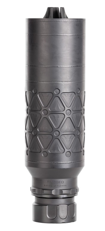 RUGGED AXIAL 7.62 BLACK SUPPRESSOR 5.7IN WITHOUT MOUNT COBALT 6 BAFFLE CONSTRUCTION AXL762