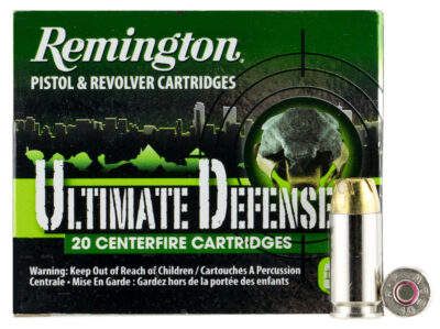 Remington Ammunition 28939 Ultimate Defense Full Size Handgun 40S&W 180gr Brass Jacketed Hollow Point 20 Per Box/25 Case