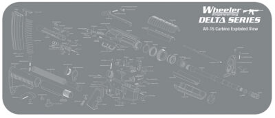 Wheeler 156824 AR-15 Maintenance Mat Delta Gray/White Neoprene Top w/Rubber Back 20″x47″ AR-15 Parts Diagram