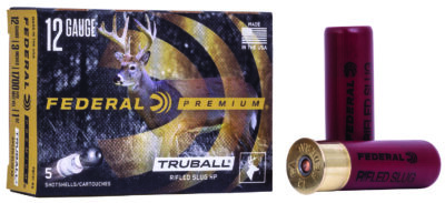 Federal PB131RS Premium Vital-Shok TruBall 12Gauge 3″ 1oz RifledSlug Shot 5 Per Box/50 Case