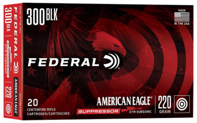 AMERICAN EAGLE 300 AAC BLACKOUT 220GR OTM SUBSONIC AMMUNITION 300 AAC BLACKOUT 220GR OPEN TIP MATCH SUBSONIC 20/BOX