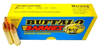 Buffalo Bore Ammunition 18D/20 Buffalo-Barnes Lead-Free 500 S&W Mag 375 gr Barne
