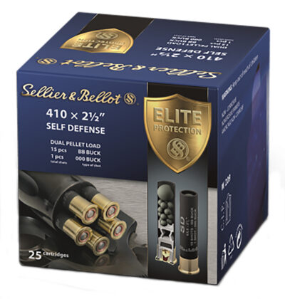 Sellier & Bellot SB410SDA Self Defense  410Gauge 2.50″ 15 Pellets 1/2oz 000Buck Shot 25 Box/20 Case