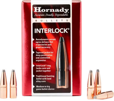 INTERLOCK® 30 CAL (0.308′) BOAT TAIL SPIRE POINT RIFLE BULLETS INTERLOCK® 30 CALIBER (0.308”) 180GR BTSP 100/BOX
