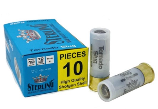 Sterling Tornado 12 Gauge Ammunition 10 Rounds 2-3/4" Rifled Slug 1 oz