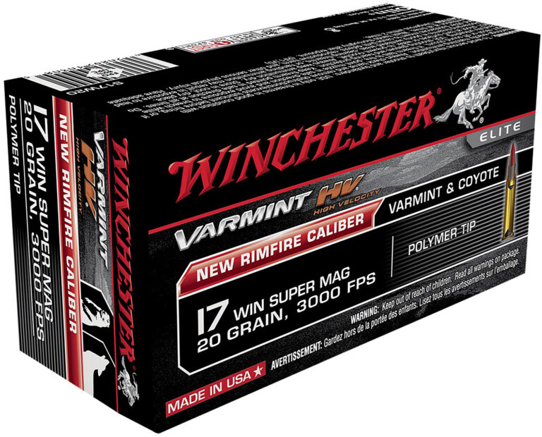 VARMINT HIGH VELOCITY 17 WINCHESTER SUPER MAGNUM RIMFIRE AMMO 17 WSM 20GR POLYMER TIP 50/BOX