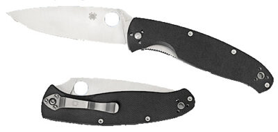 Spyderco C142GP Resilience  4.20″ Folding Drop Point Plain 8Cr13MoV SS Blade Black G10 Handle Includes Pocket Clip