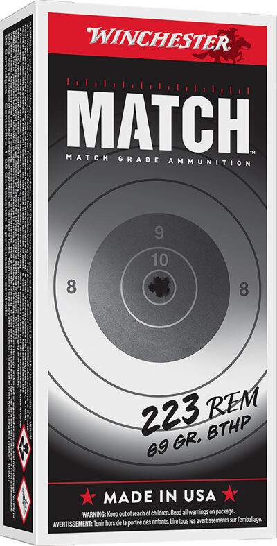 Winchester Ammo S223M2 Match  223 Rem 69 gr Sierra MatchKing Boat-Tail Hollow Po