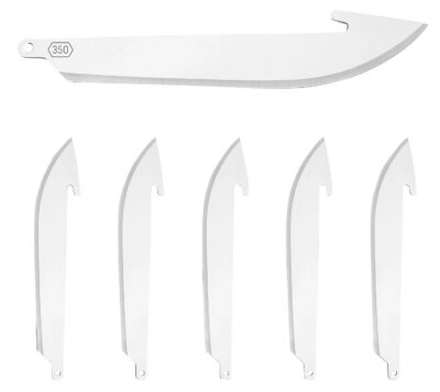 Outdoor Edge RR6 Replacement Blades RazorLite Drop Point 3.50″ 420J2 Stainless Steel Blade Silver 6 Blades