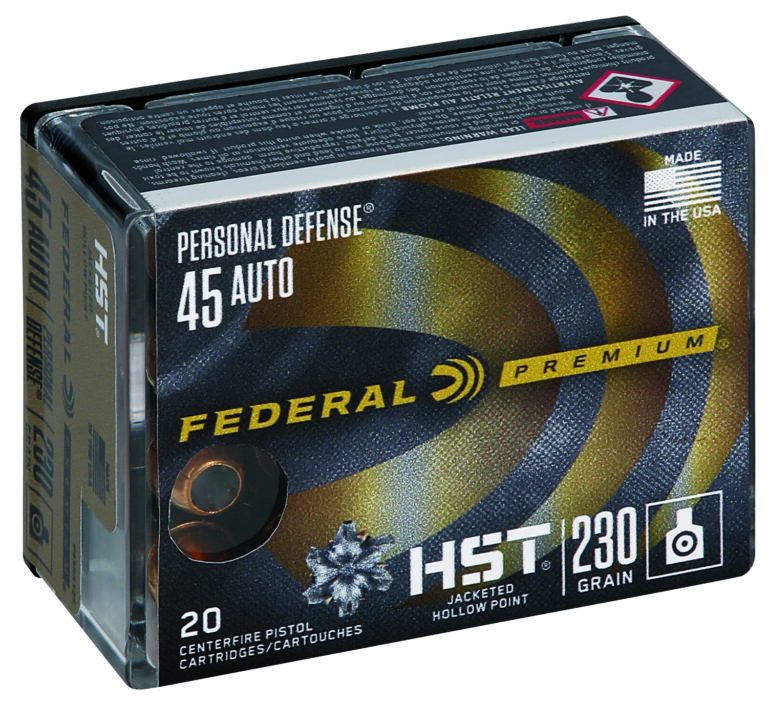 FEDERAL 45 AUTO 230GR HST JHP PERSONAL DEFENSE AMMO 20RD