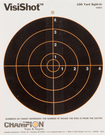 Champion Targets 45802 VisiShot  Hanging Paper Black/White 8″ Bullseye 10 Pack