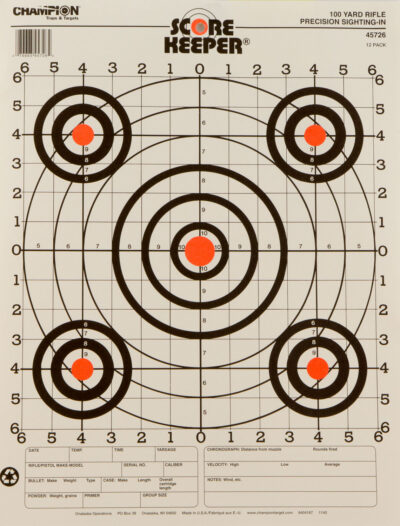 SCORE KEEPER BULL TARGETS ORANGE & WHITE BULL TARGETS 12/PACK