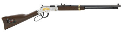Henry H004AF Golden Boy American Farmer Tribute 22 Short Caliber with 16 LR/21 Short Capacity, 20″ Octagon Barrel, Nickel-Plated Metal Finish & American Walnut Stock Right Hand