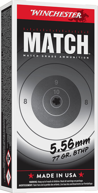 Winchester Ammo S556M Match  5.56 NATO 77 gr Sierra MatchKing Boat-Tail Hollow P