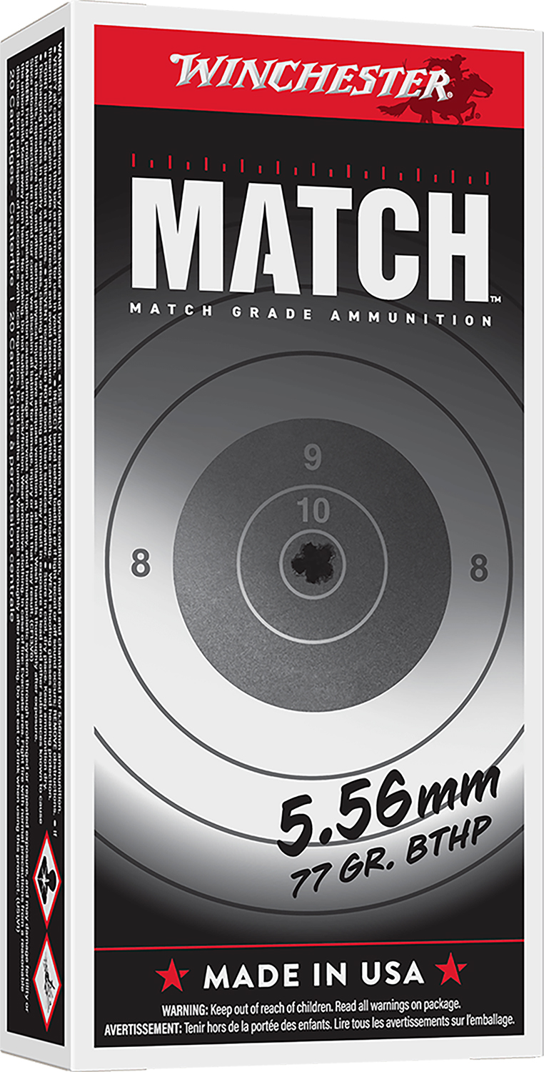 Winchester Ammo S556M Match  5.56 NATO 77 gr Sierra MatchKing Boat-Tail Hollow P