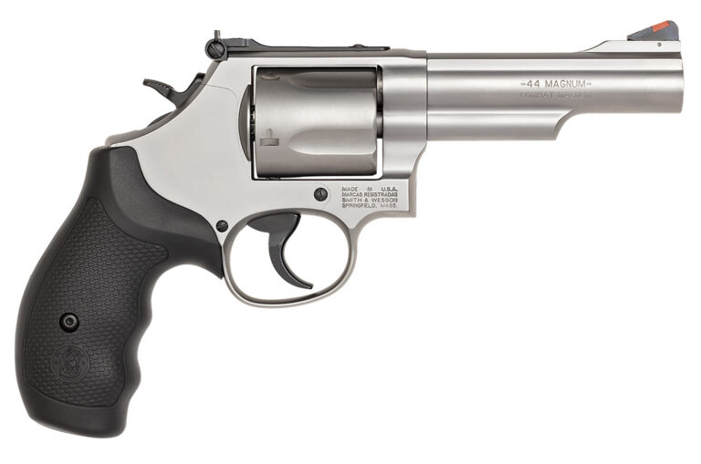Smith & Wesson 162069 Model 69  44 Rem Mag or 44 S&W Spl Stainless Steel 4.25" 2 Piece Barrel & 5rd Cylinder, Matte Stainless Steel L-Frame, Full Stop Strap & Barrel Serration, Internal Lock
