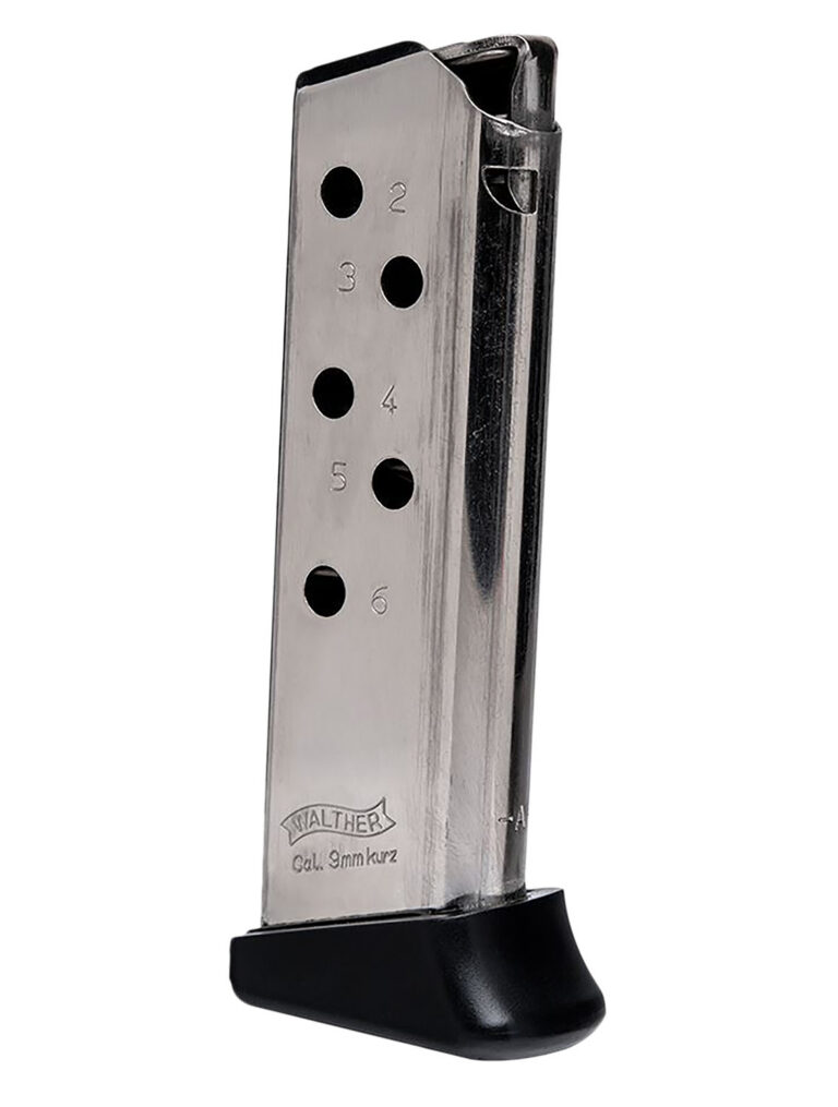 WAL MAG PPK 380ACP NKL W/ FINGER REST 6RD